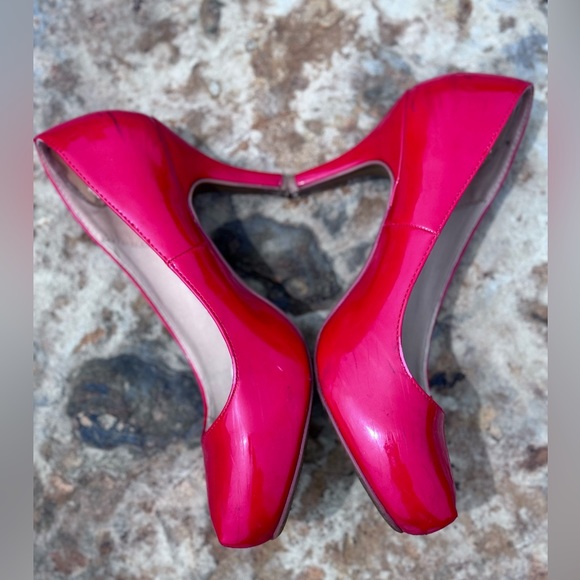Patent Leather Red Platform Stilettos Heels Flight Attendant Shoes Size 7 💗 - Picture 3 of 5